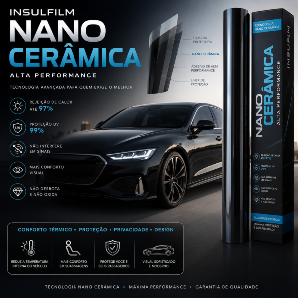 Insulfilm Nano Cerâmica Automotiva e Residencial