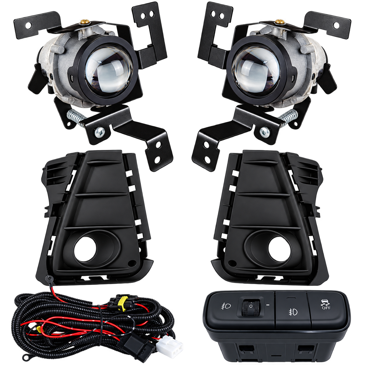 Kit de Faróis de Neblina Automotivos Kit Farol Milha Hb20 Hatch Sedan Plus 2024 Botão Original - Imagem 1
